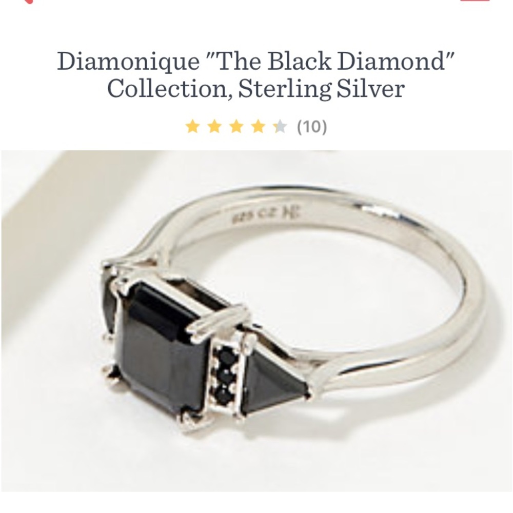 Diamonique "The Blk Diamond"
Collection Sterling Silver Ring